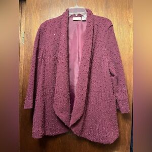 Alfred Dunner Rich Burgundy Textured Jacket